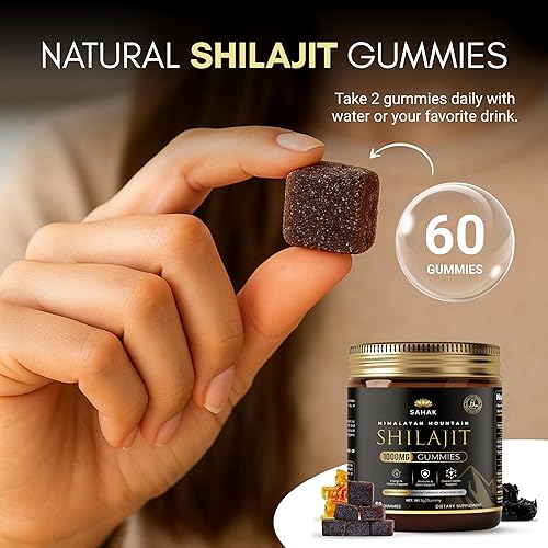 Miniatura 2 de Shilajit Gummies 30000 mg - Himalaya natural y puro para hombres y mujeres  Shilajit dorado con Ashwagandha KSM-66, miel de manuka MGO y más de 85