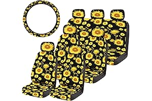 Sunflower Van Seat Covers 7 Passenger Set: Freshen Your Ride with Floral Charm