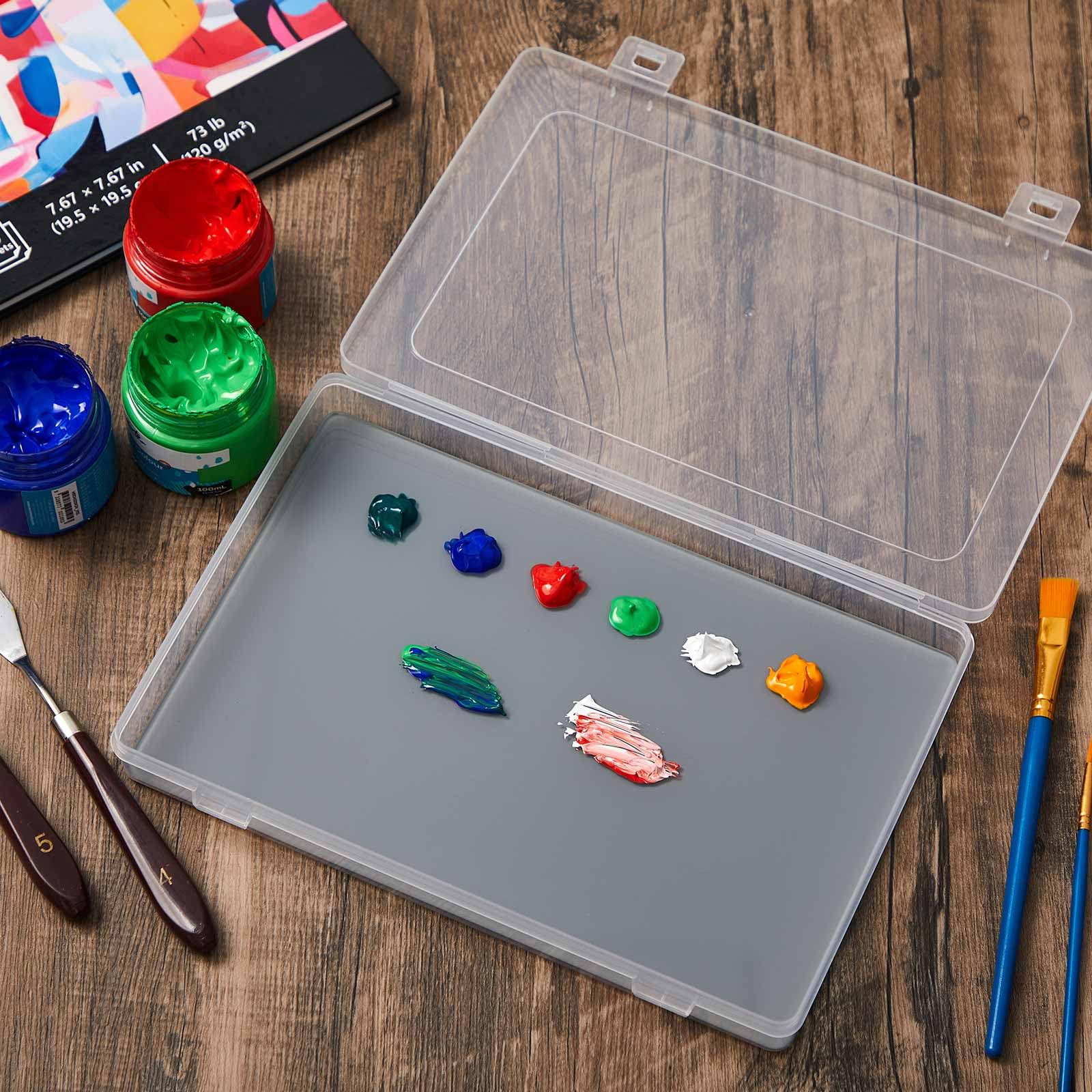 Nuanchu Lot de 2 palettes de peinture sur verre hermétiques - En verre trempé - Joint acrylique - Facile à nettoyer pour artiste - Peinture miniature - Garde la peinture fraîche - Résistante aux
