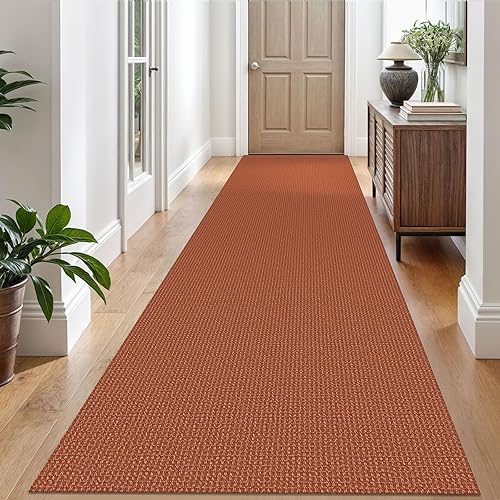 Vista 84 de EARTHALL - Tapete tejido lavable con parte trasera de goma, tapete trenzado de algodón antideslizante para interiores para entrada, pasillo, cocina