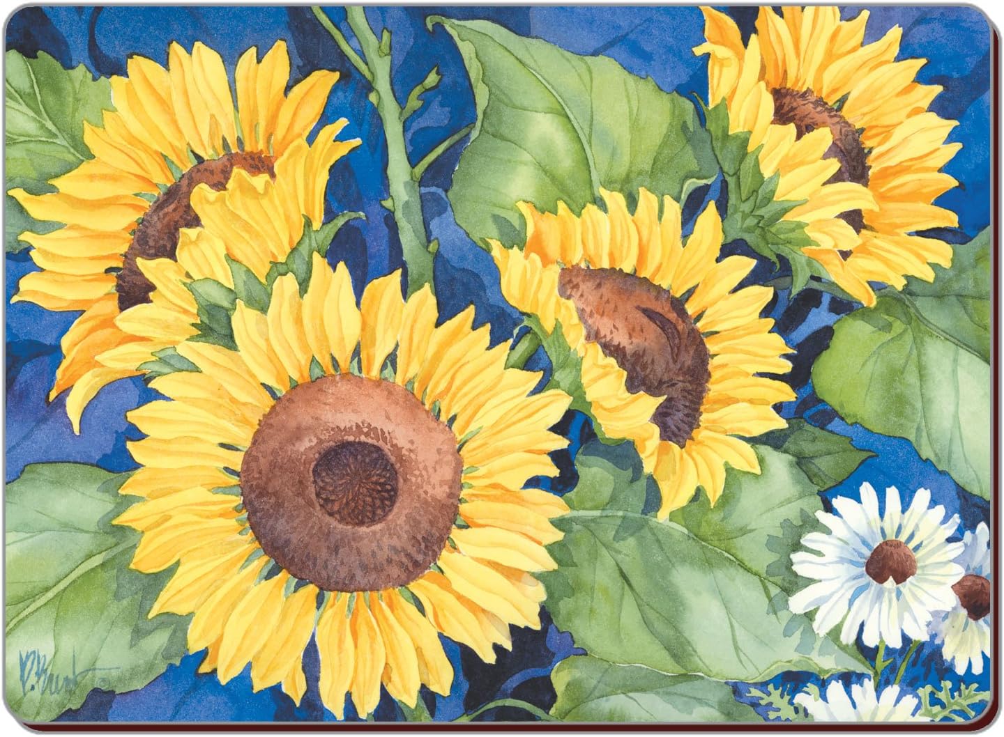 Counterart Set of 2 Hardboard Placemats, Sunflowers
