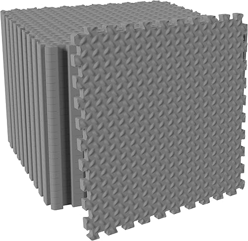 Miniatura 24 de Fitvids Tapete de suelo de rompecabezas para gimnasio, baldosas entrelazadas de EVA de alta densidad de 1 pulgada de grosor, alfombrilla de midnight