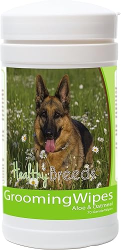 Healthy Breeds Toallitas de aseo de pastor alemán, 70 unidades