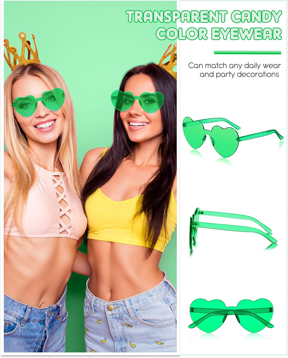 Colzzy 30 Pairs Valentines Day Sunglasses Colorful Heart Shaped Glasses Bulk for Women Bachelorette Party Romantic - Image 5