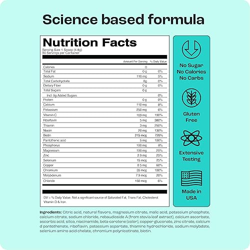 Miniatura 40 de KEY NUTRIENTS - Polvo de electrolitos, mezcla de bebida de limonada rosa fresca, polvo de hidratación, sin azúcar, sin calorías, sin gluten, polvo