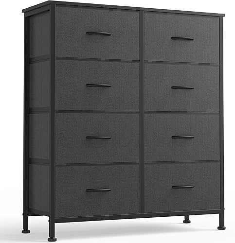 Miniatura 14 de OLIXIS Organizadores de almacenamiento de 9 cajones, organizadores de armario y almacenamiento para ropa, cajón de almacenamiento de tela para sala