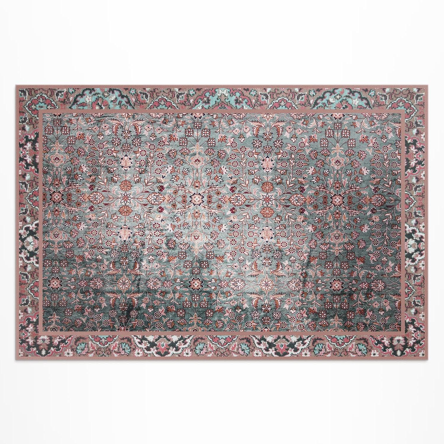 Tapis de jardin extérieur vinyle rectangulaire 150x225 floral