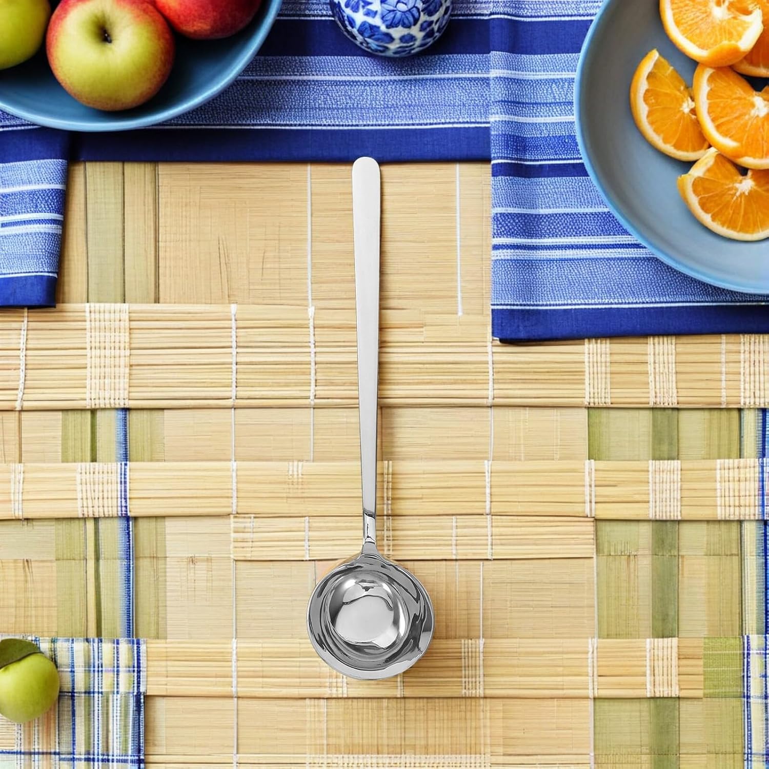 Stainless Steel round Soup Ladle with Long Handle 2pcs