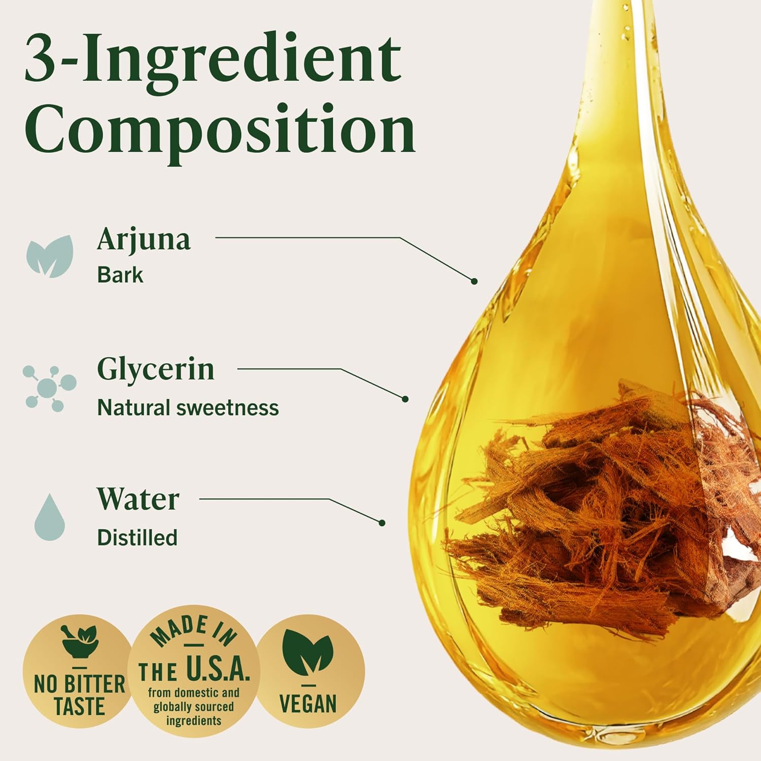 HERBAMAMA Arjuna Tincture - Vegan Antioxidant Support with Terminalia Arjuna Bark Extract Drops - Non-GMO, Alcohol & Sugar-Free Liquid Supplement, 42-Day Supply - Image 4