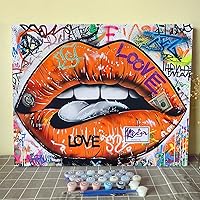 Vista 27 de Tucocoo Pintura al óleo estilo graffiti por números para adultos principiantes con marco, pintura de guitarra fresca por número sobre lienzo