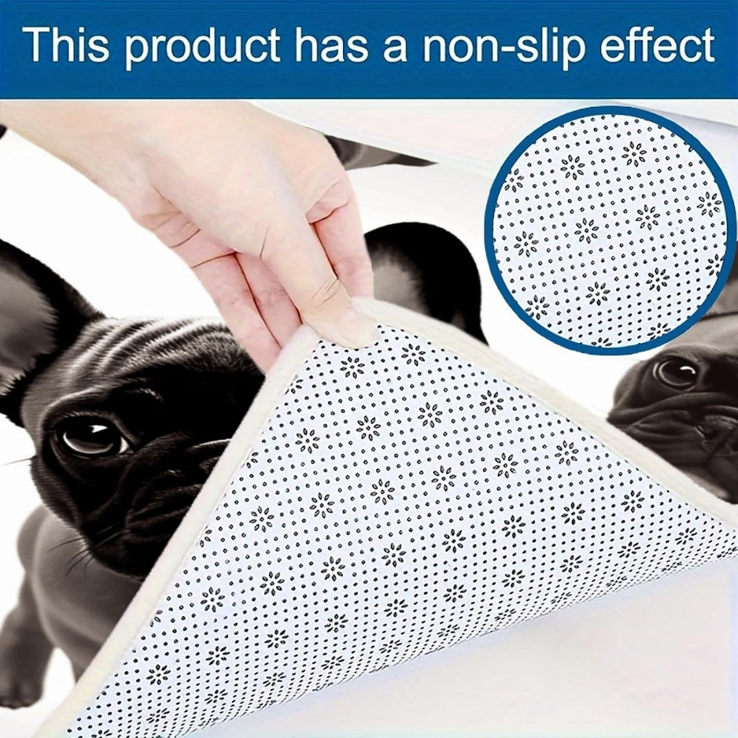 French Bulldog Kitchen Mat Washable Non Slip Rugs Soft Kitchen Mats for Floor Set of 2 PCS Cushioned Absorbent Runner Standing Rugs for Home Sink Laundry Office