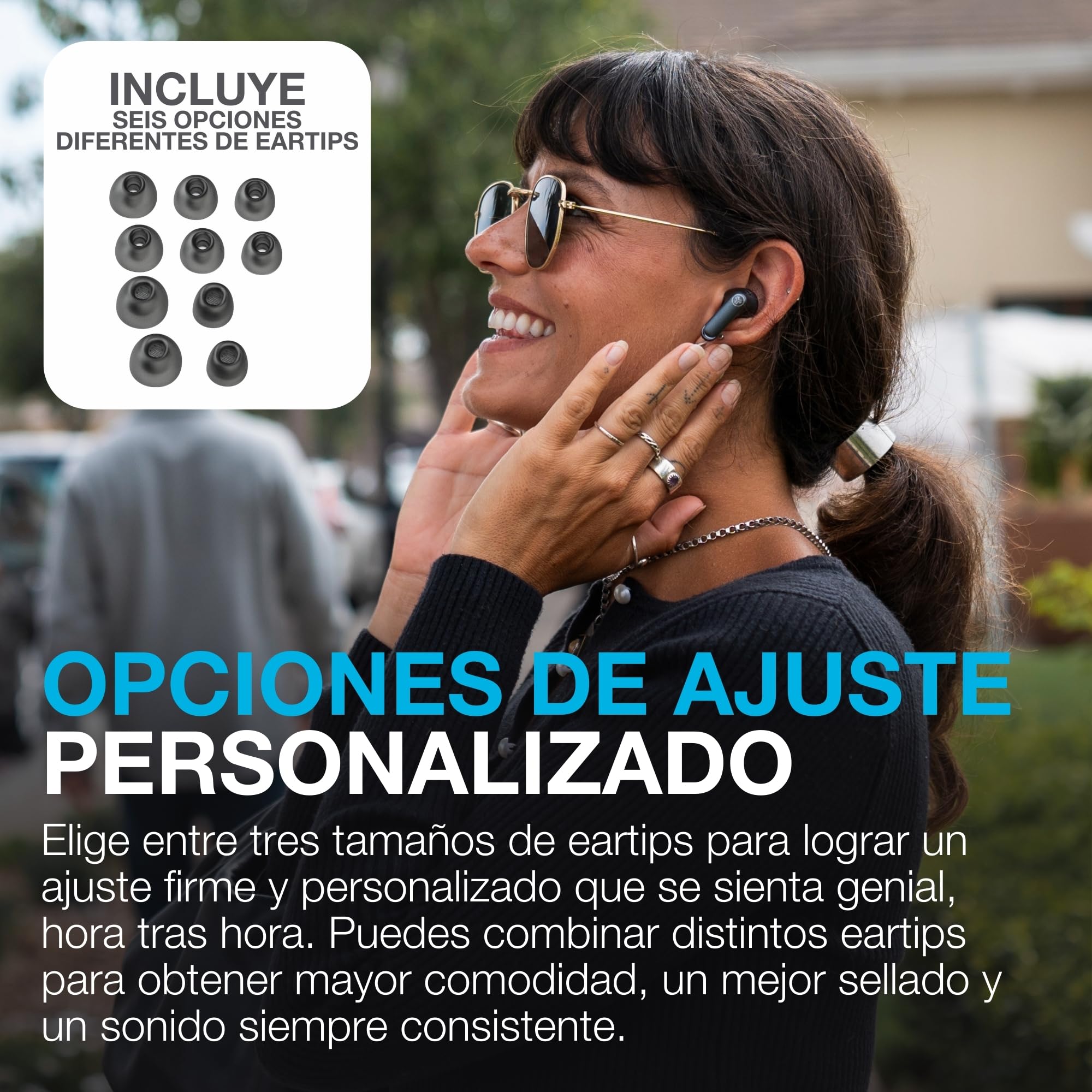 JLab Epic Pods ANC Auriculares Bluetooth Inalámbricos In-Ear - 60h, Negro | Cancelación Activa de Ruido, Audio Hi-Res, IP55, Audio Personalizable, Multipunto, Llamadas Claras