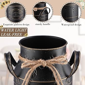 Amazon.co.jp: Roshtia 8ピース 6インチ 秋のミルク缶花瓶 素朴な金属