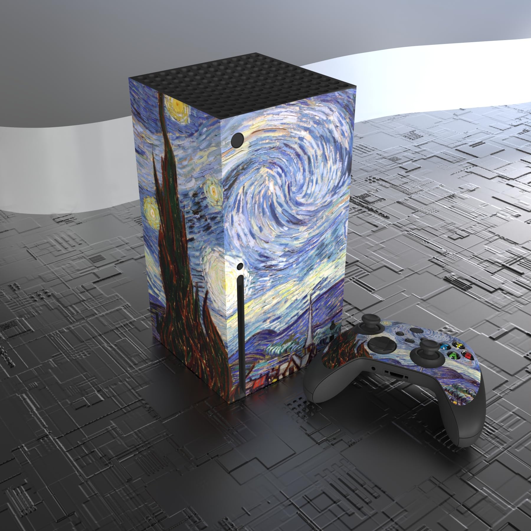 PlayVital Adesivo Skin per Xbox Series X Console&Controller Sticker Decal Cover Vinile per Xbox Series X-Notte Stellata
