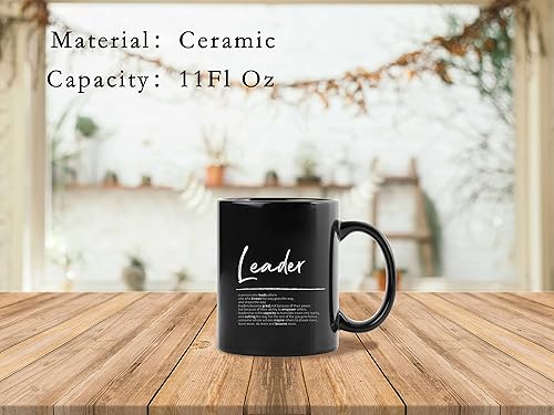 Miniatura 8 de QUICQOD Taza de cerámica minimalista con definición de "Boss Lady Feminism Definition", taza de café y té con leche para oficina en casa, regalos de