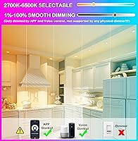 Vista 2 de CLOUDY BAY Luz empotrable LED inteligente de 4 pulgadas, iluminación empotrada que cambia de color, compatible con Alexa y Google Home Assistant