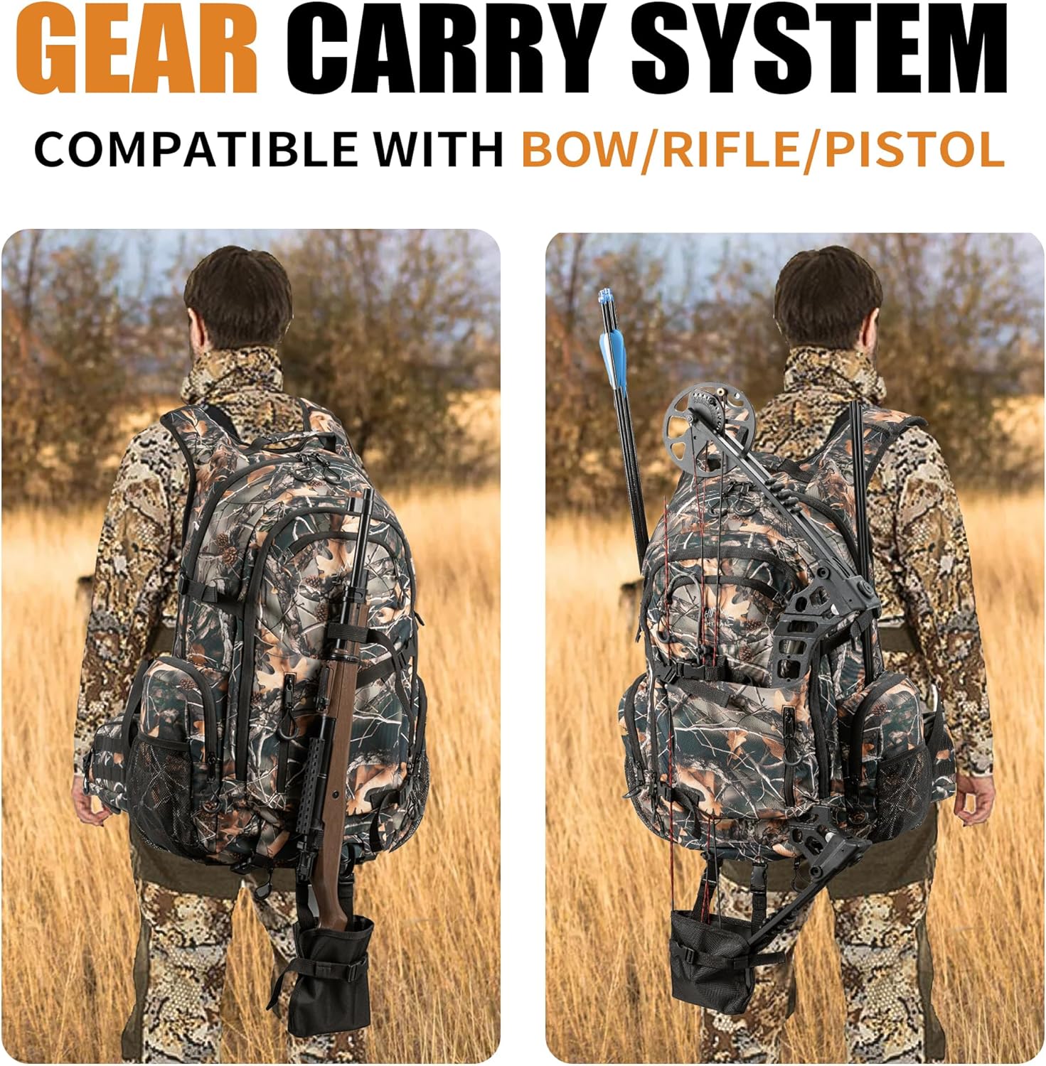 Hunting Backpack for Men, Waterproof Camo Backpacks for Hunt with Rain Cover, Durable Large Capacity Day Pack Hunting Gear Accessories for Men - Image 8