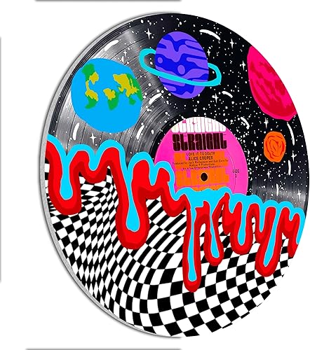 Miniatura 9 de HK Studio Decoración hippie, carteles para estética de habitación, galaxia, decoración de discos, decoraciones de fiesta temática musical, 4 piezas