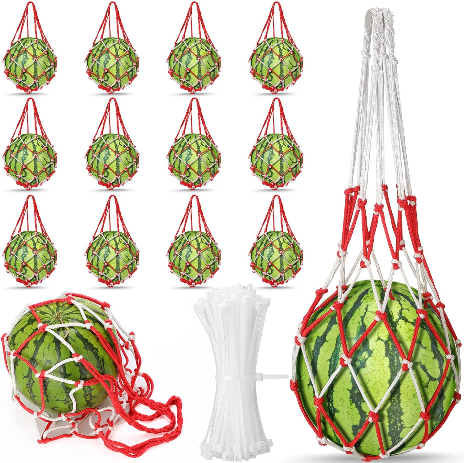 Nuenen 12 Pcs Watermelon Net Melon Hammock Melon Cradle