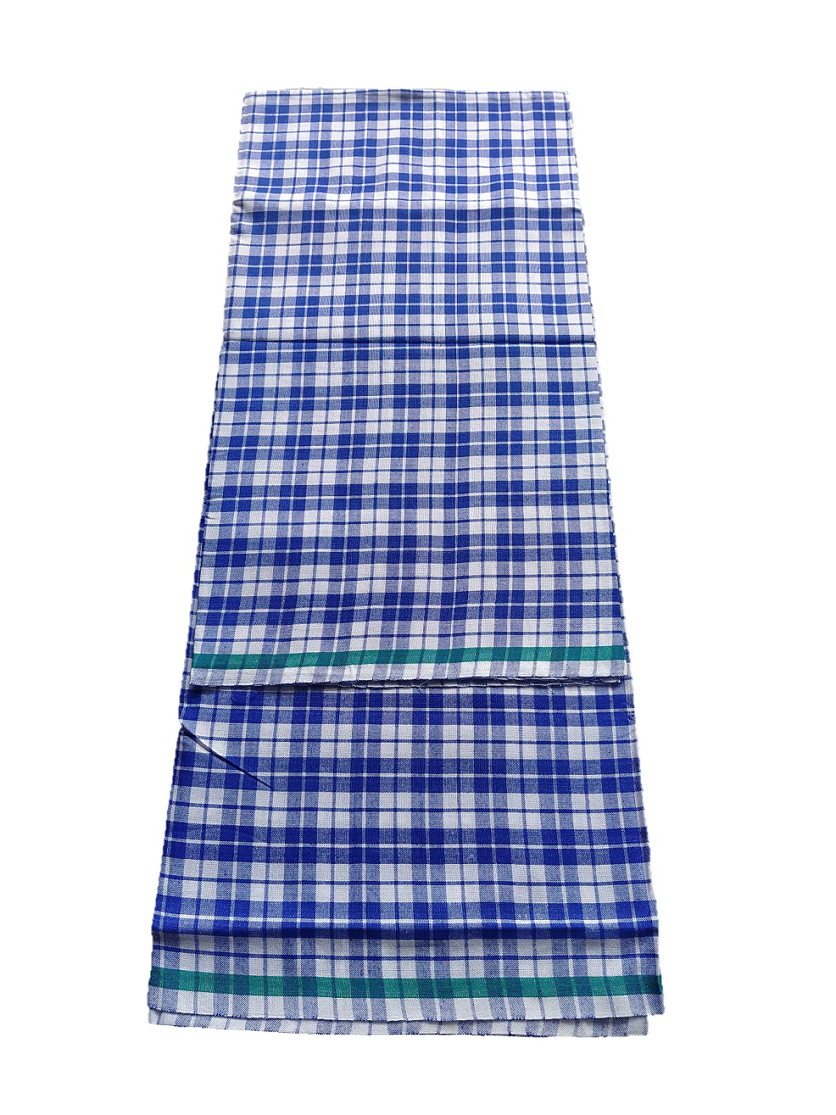 Men's Dull Lungi, Viscose Lungi Mundu Dhoti Blue Check Lungi (Size-2.10 Meter's)