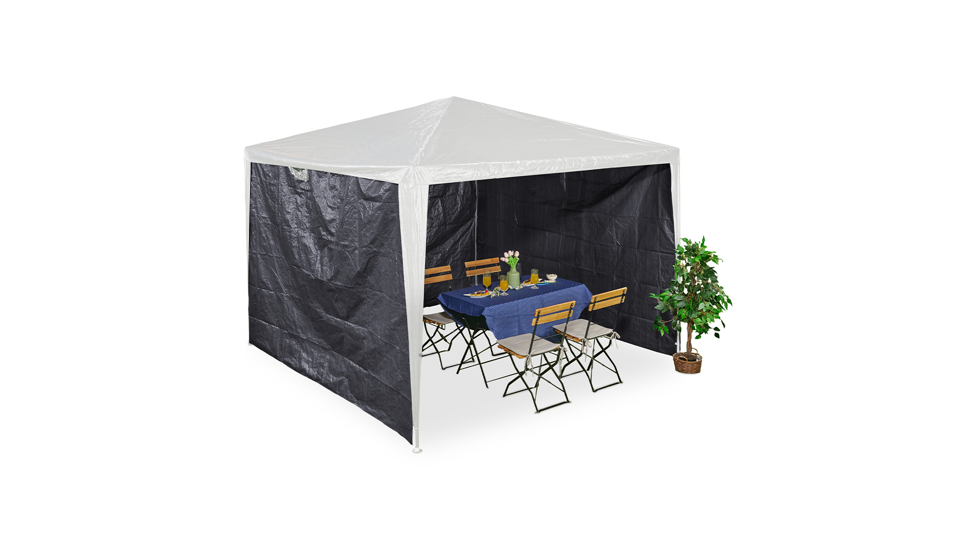 Tonnelle 3x3 Parois Latérales Tonnelle Relaxdays - Lot 4 Pièces 2x3m - Imperméable PVC Pergola Bioclimatique