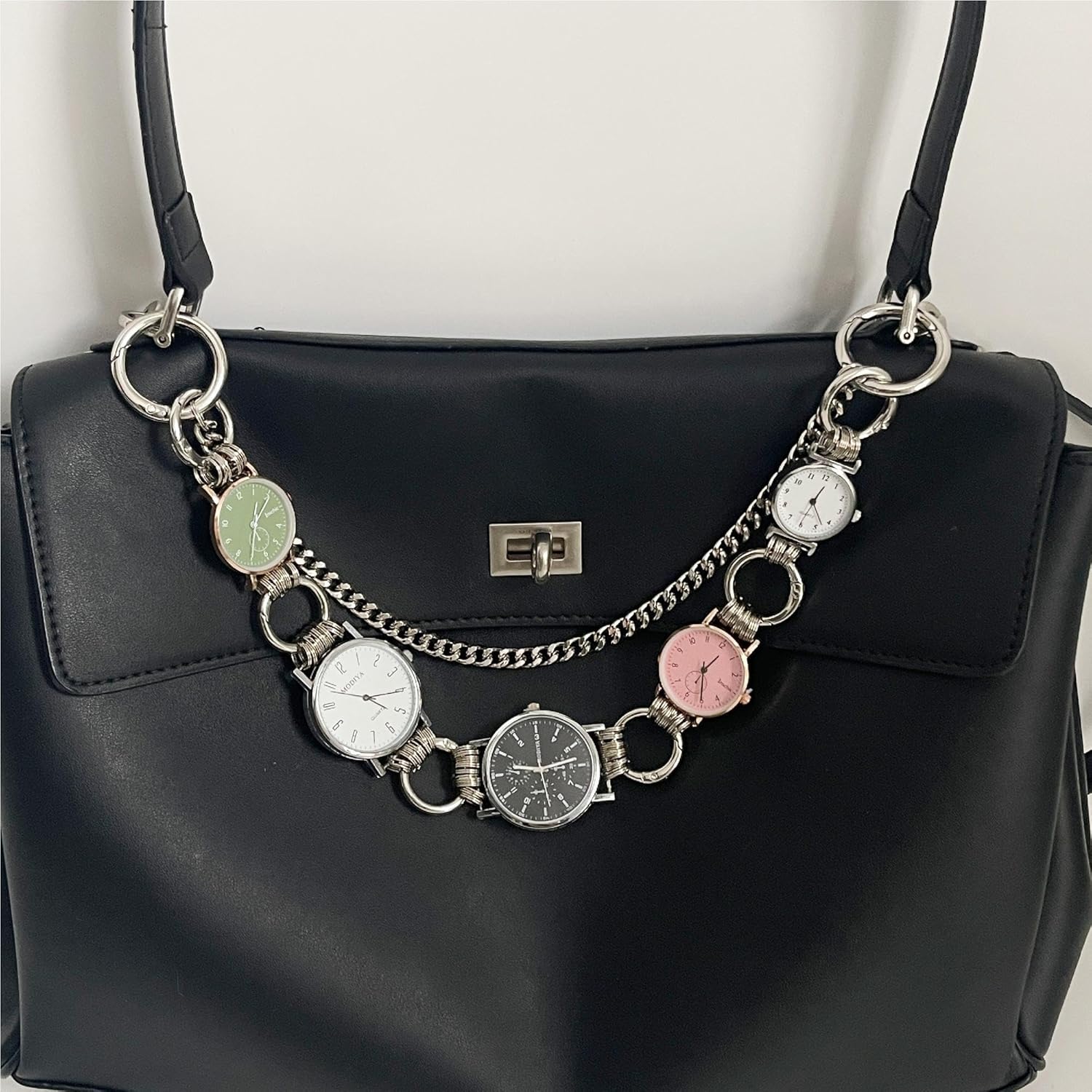 QTMY Watch Dial Chain Keychain Bag Charms for Handbag Purse Backpack Accessories for Bogg Bag,679