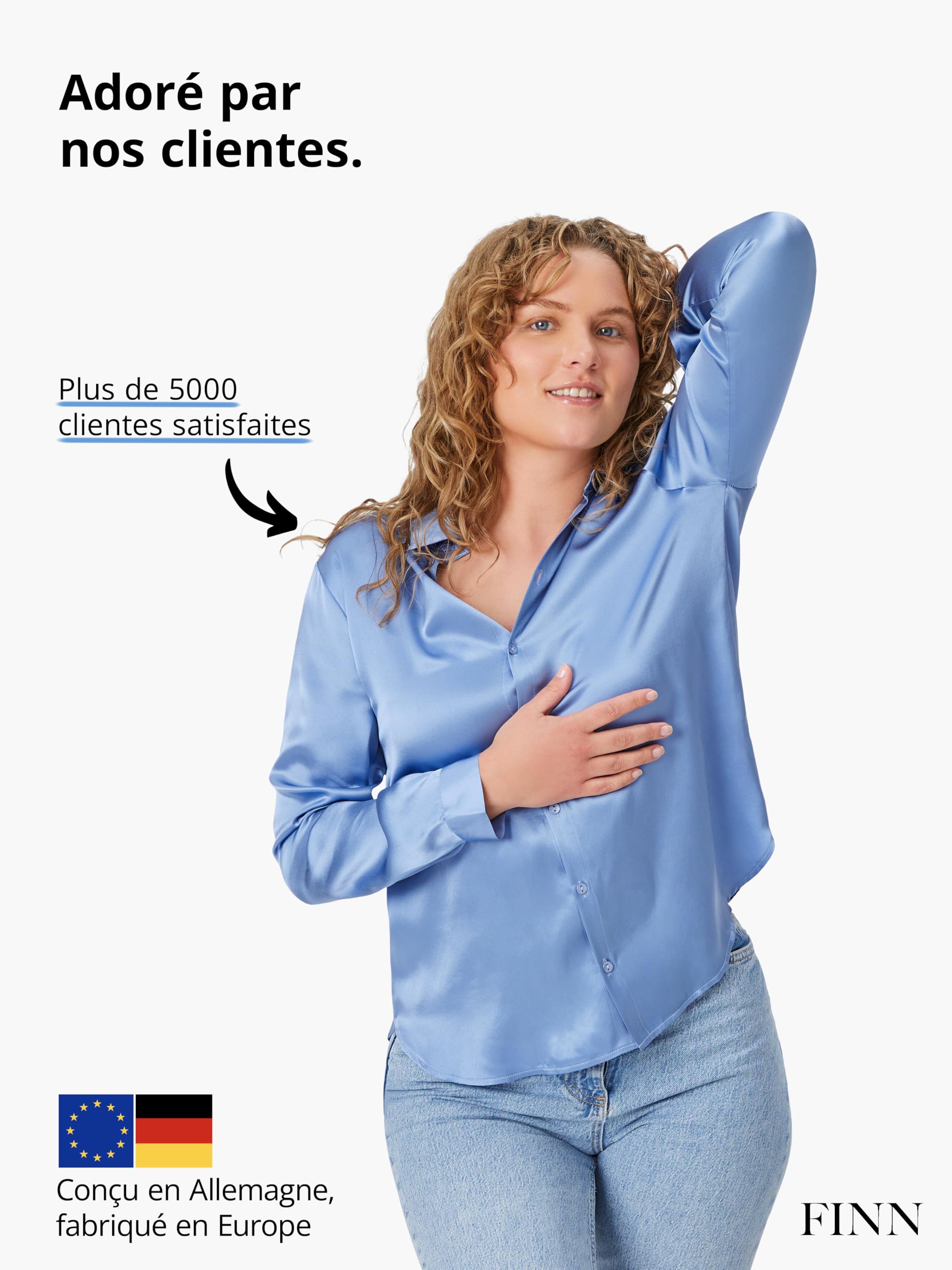 FINN T-Shirt Anti-Transpiration pour Femmes avec Coussinets intégrés pour Les aisselles Contre la Forte Transpiration - Maillot de Corps Contre Les odeurs et Les Taches de Sueur