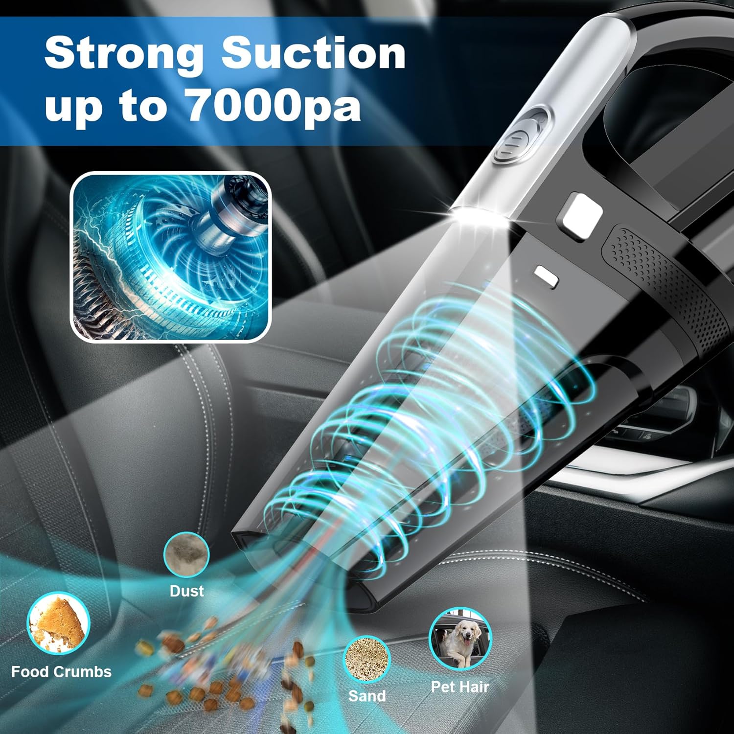 Rev Up Your Clean: The Ultimate Car Vacuum with 7000PA Power