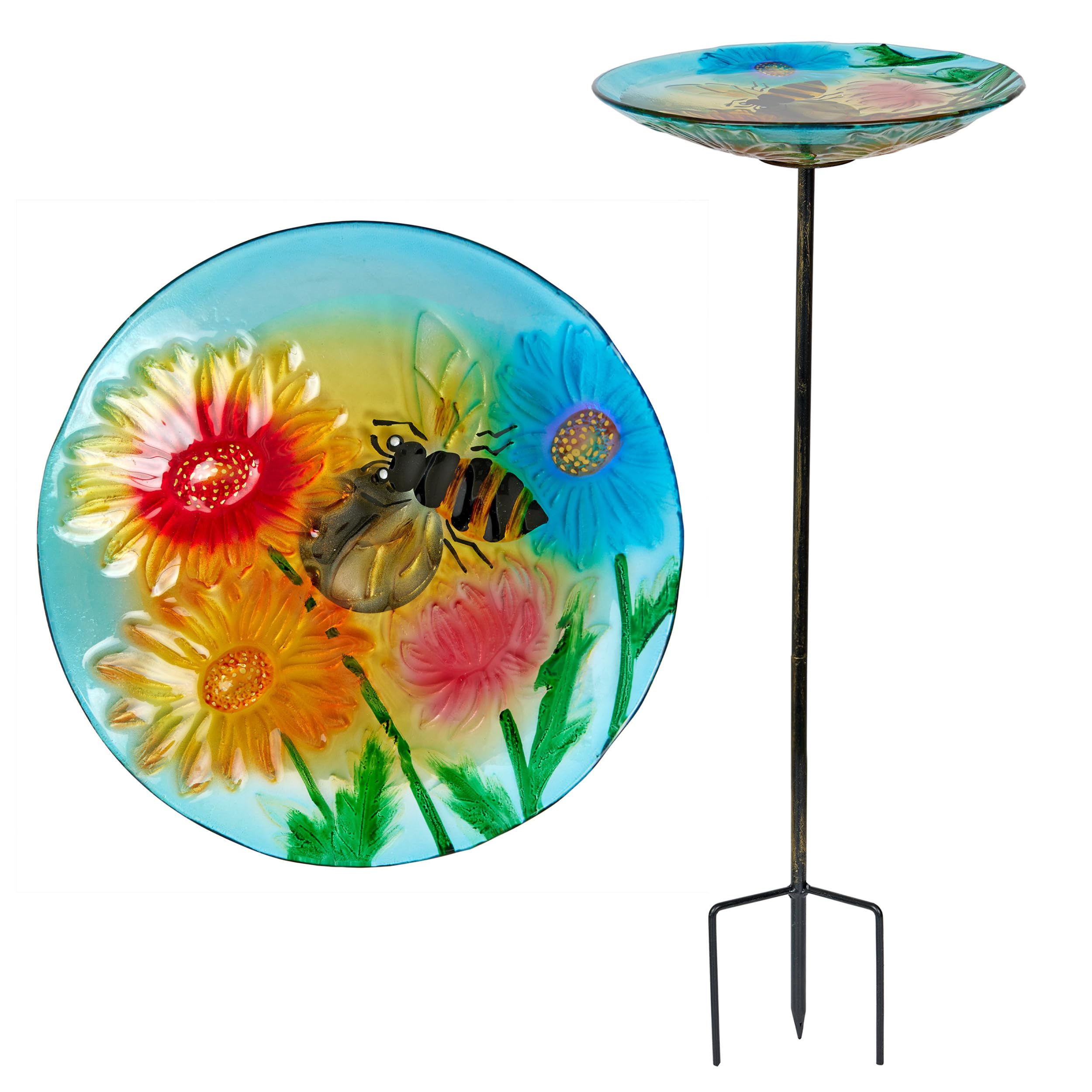 Piquet en verre multicolore pour embellir les jardinières de balcon et terrasses