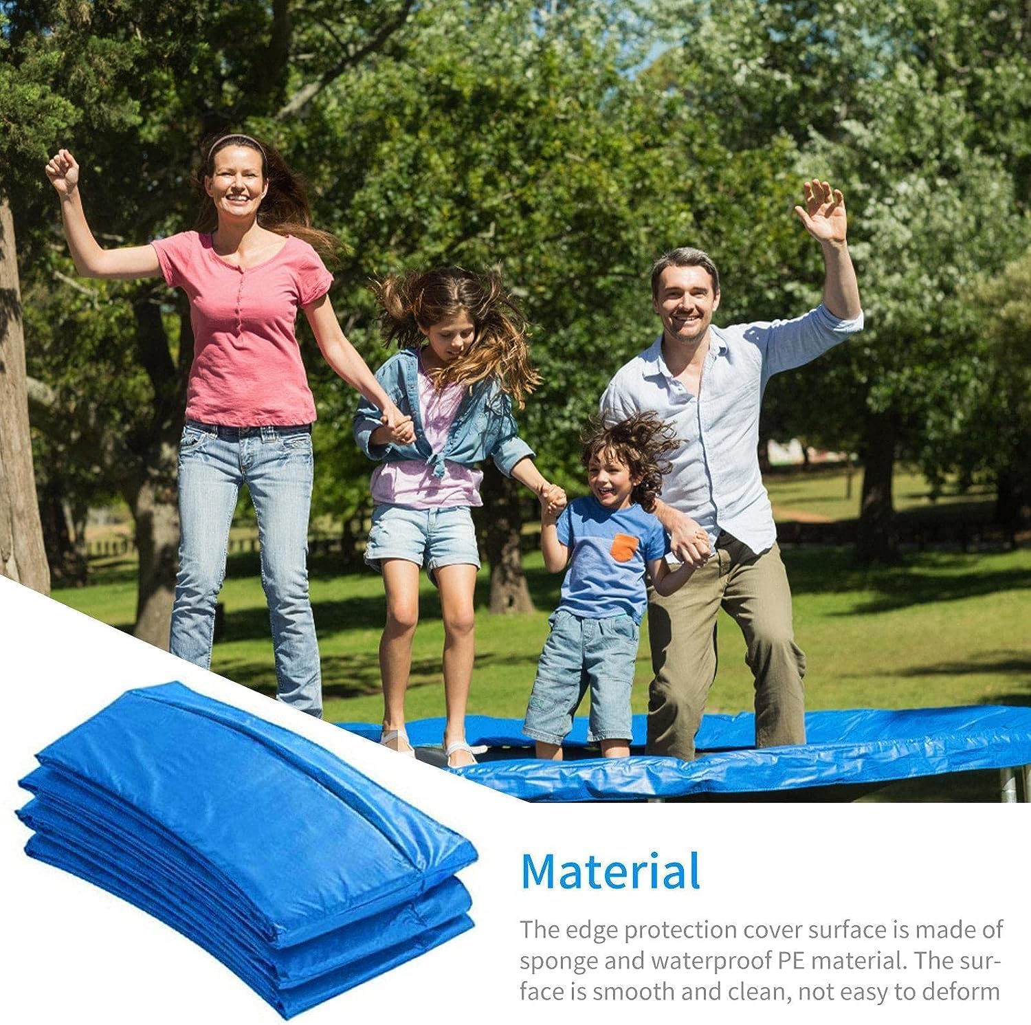 LXUKYG Replacement Trampoline Surround Pad Mat,10ft/12ft Safety Guard Spring Cover Edge Protection,Blue for Round Trampoline Accessories