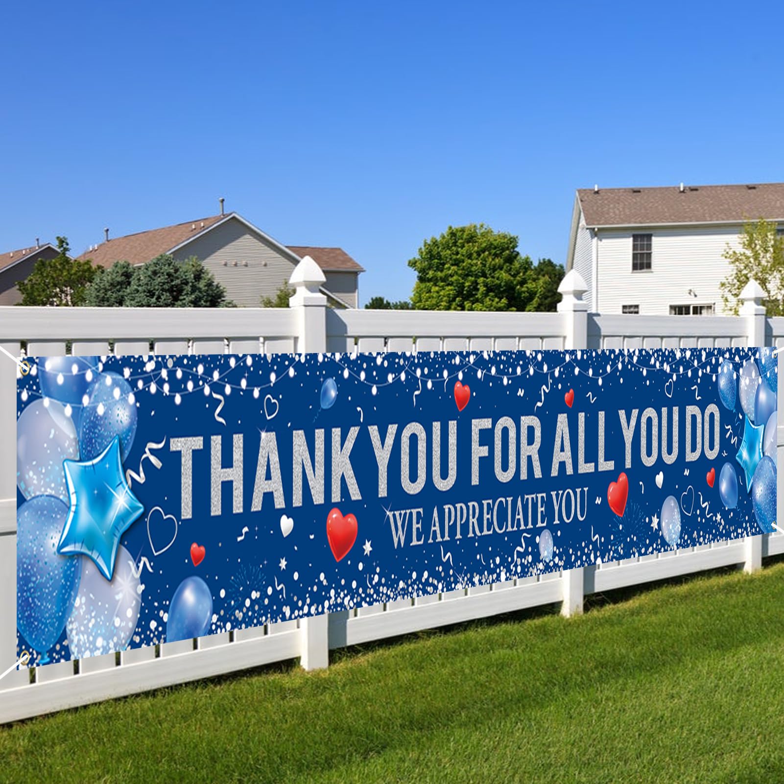 Amazon.com: HOWAF Thank You for All You Do Fence Banner Party ...