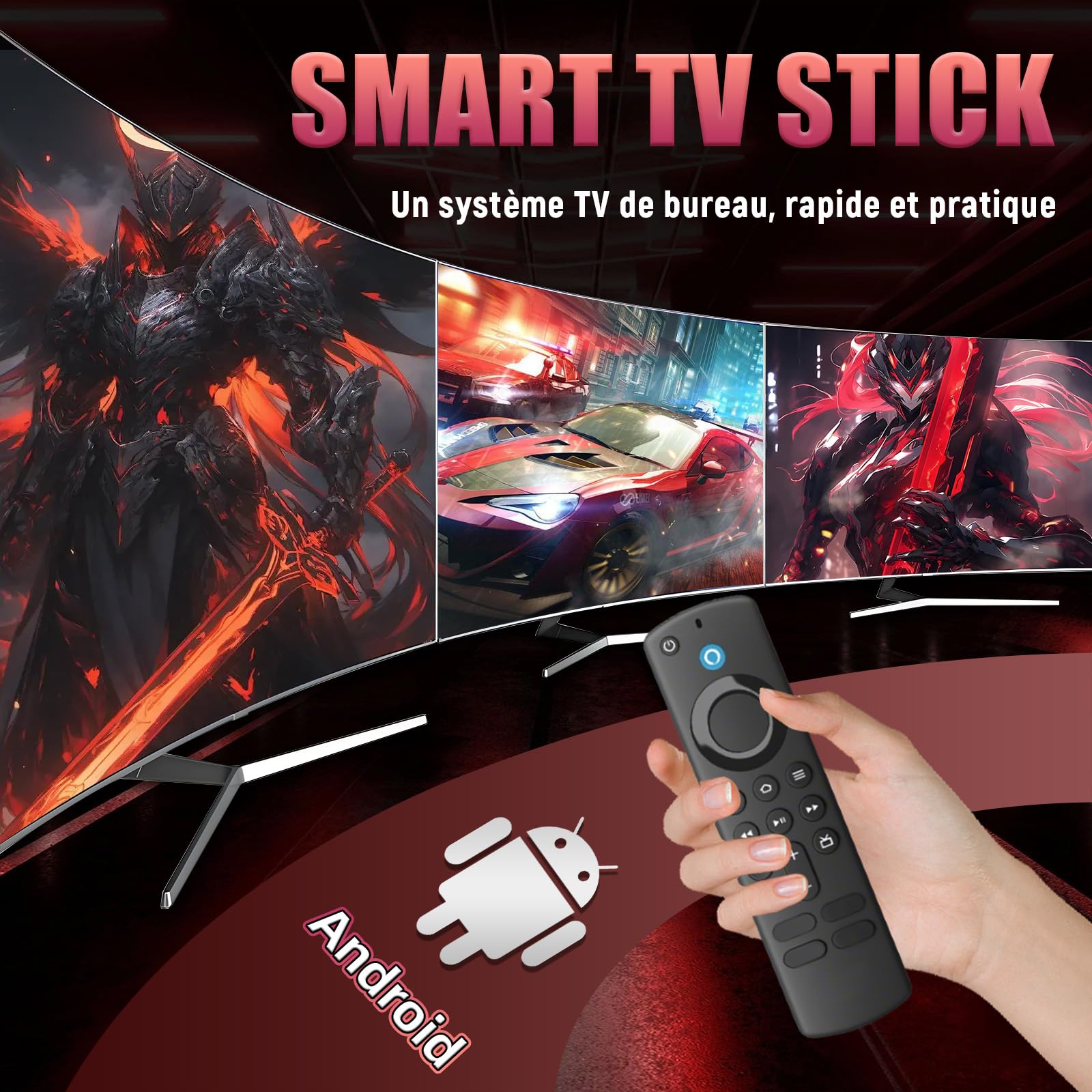 H10 TV Stick, Clé TV Intelligente HD, Android 16.0, Processeur Quad‑Core H313, Compatible Wi‑FI et Bluetooth, Appareil Plug & Play pour TV Internet, Idéal pour Cinéma Maison et Voyages