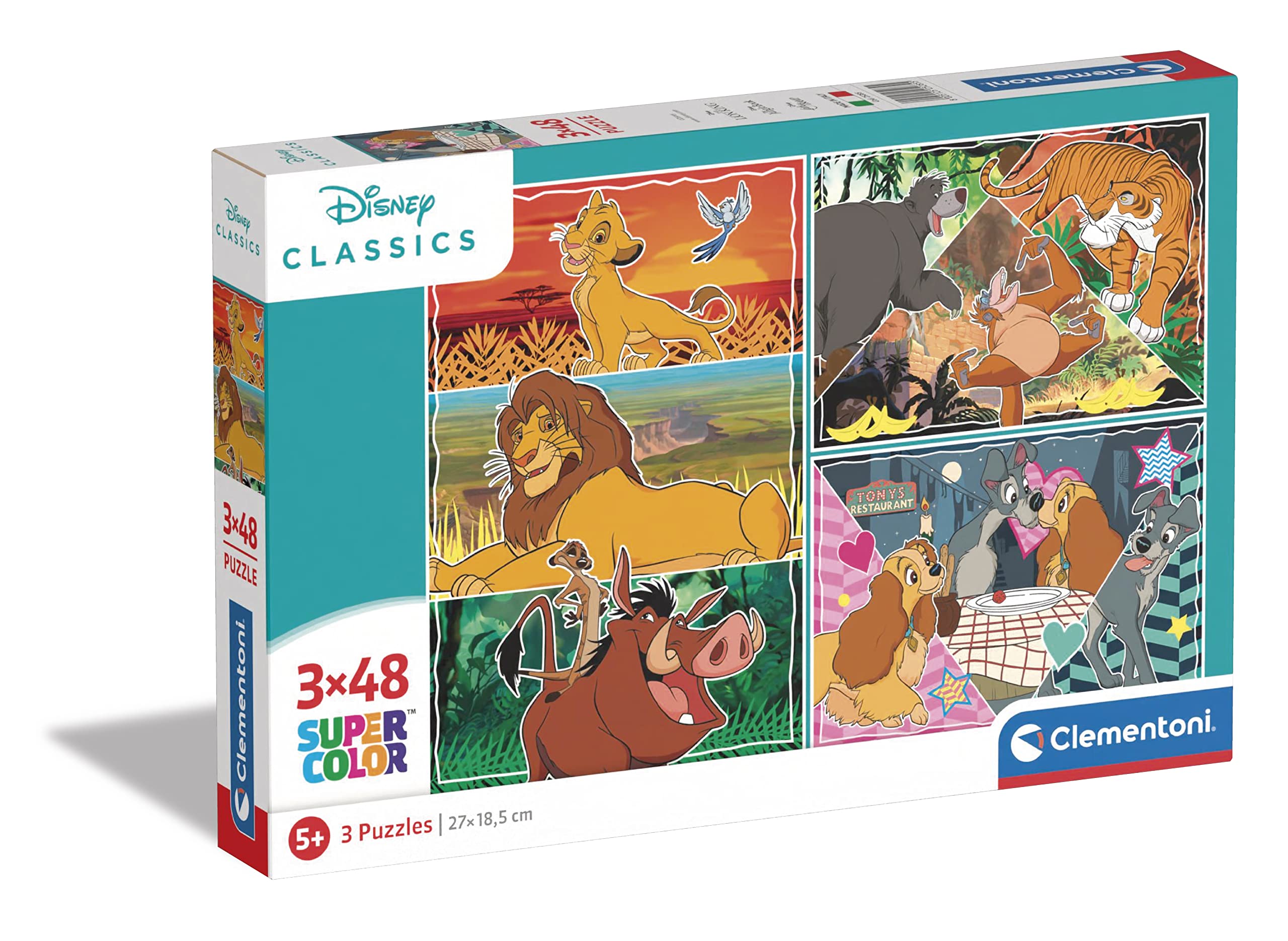 Clementoni - 25285 - Supercolor Puzzle - Disney Classics - 3x48 Pièces ...