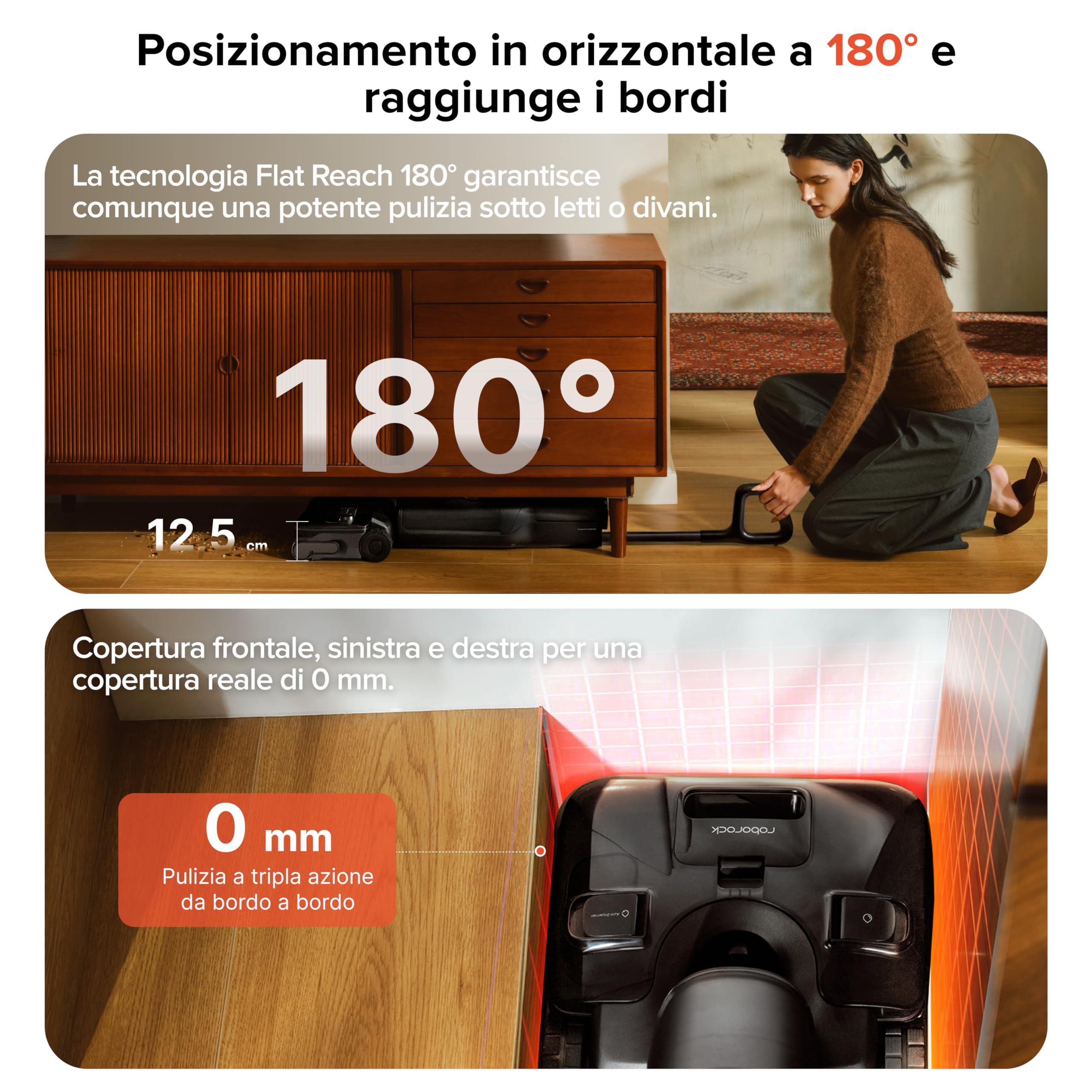 roborock F25 ACE Pro Aspirapolvere Lavapavimenti Senza Fili, 25000Pa, JetFoaming Anti-Macchie, Rullo Anti-Groviglio, Design 180° a Piatto, Autopulizia Acqua Calda e Asciugatura, 60 min