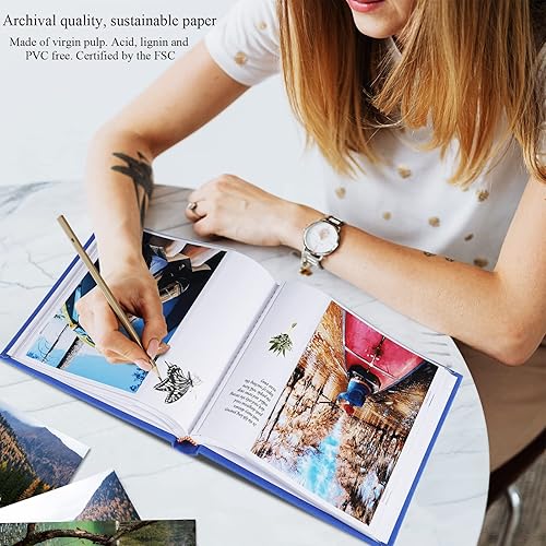 Miniatura 5 de Álbum de fotos pequeño de 5 x 7 con capacidad para 50 fotos verticales con bolsillos deslizantes, mini cubierta de lino de 5 x 7 pulgadas con