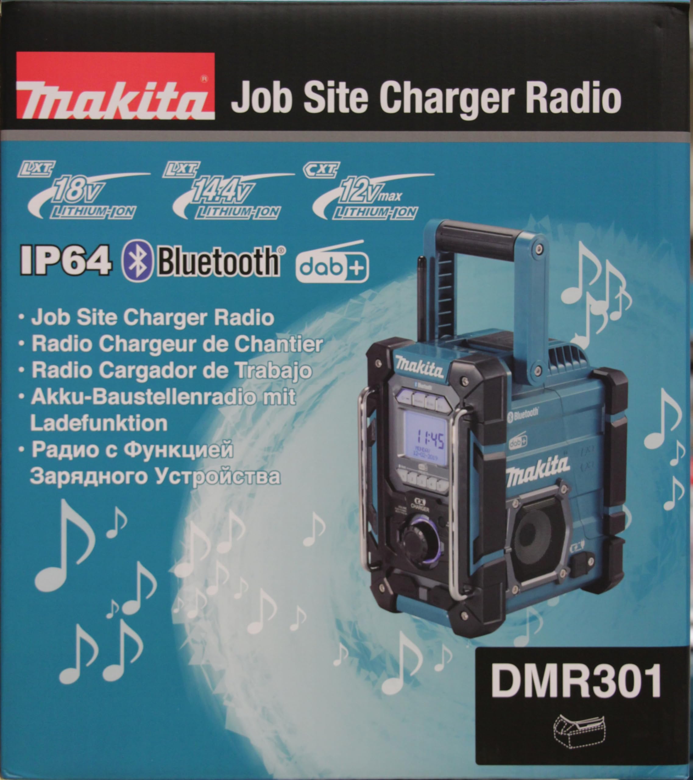 Makita DMR115 Battery-Powered Construction Site Radio (Without Battery, Without Charger)