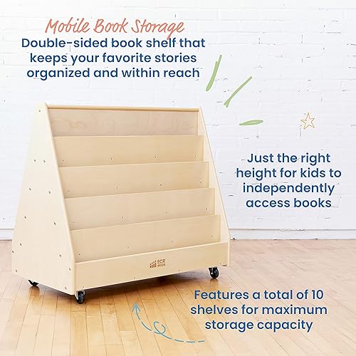 Miniatura 4 de ECR4Kids Double-Sided Mobile Book Display, Classroom Bookshelf, Natural Natural,Blanco Cal,Gris (Grey Wash),https://www.amazon.com/dp/undefined