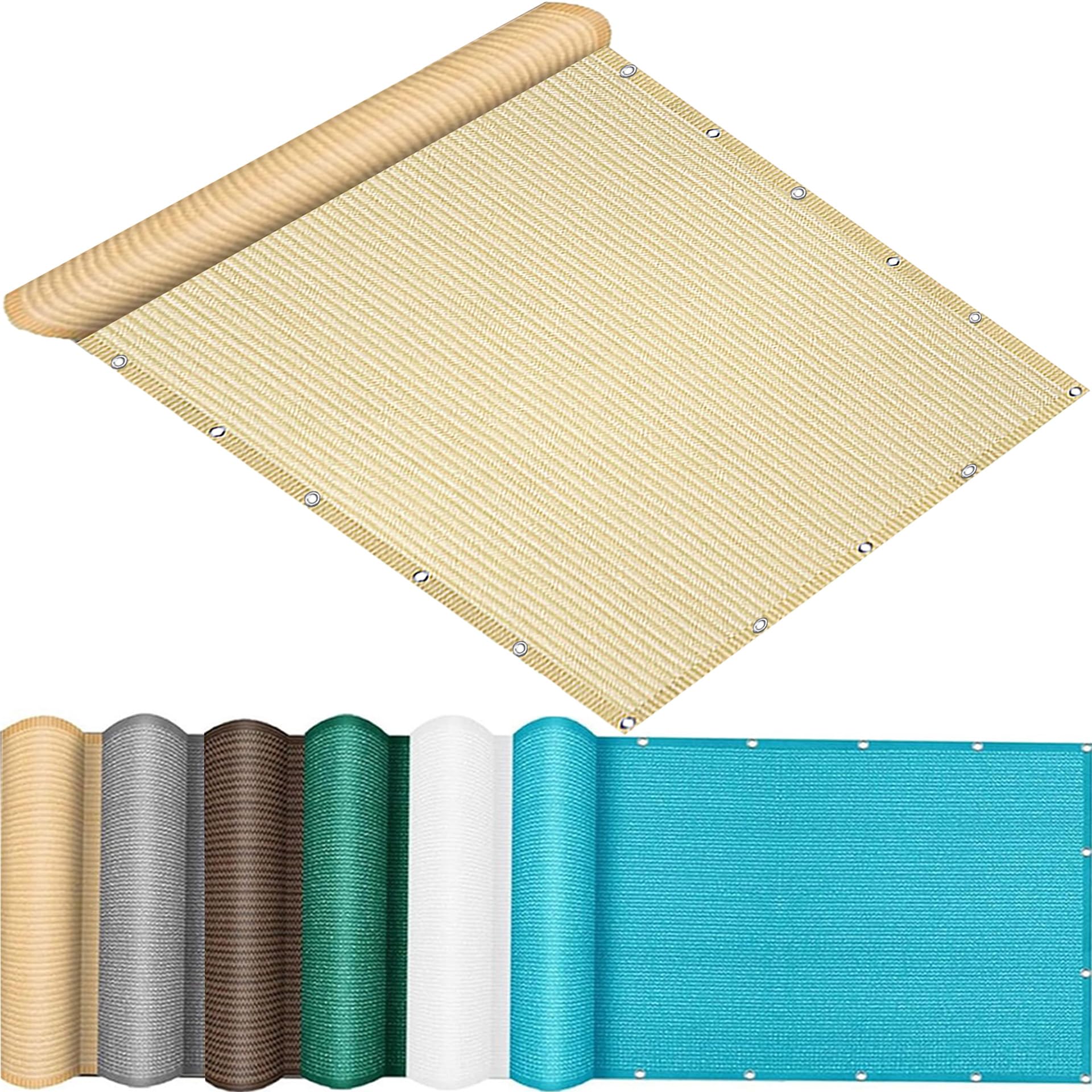 Filet occultant jardin anti-UV et coupe-vent crème avec œillets