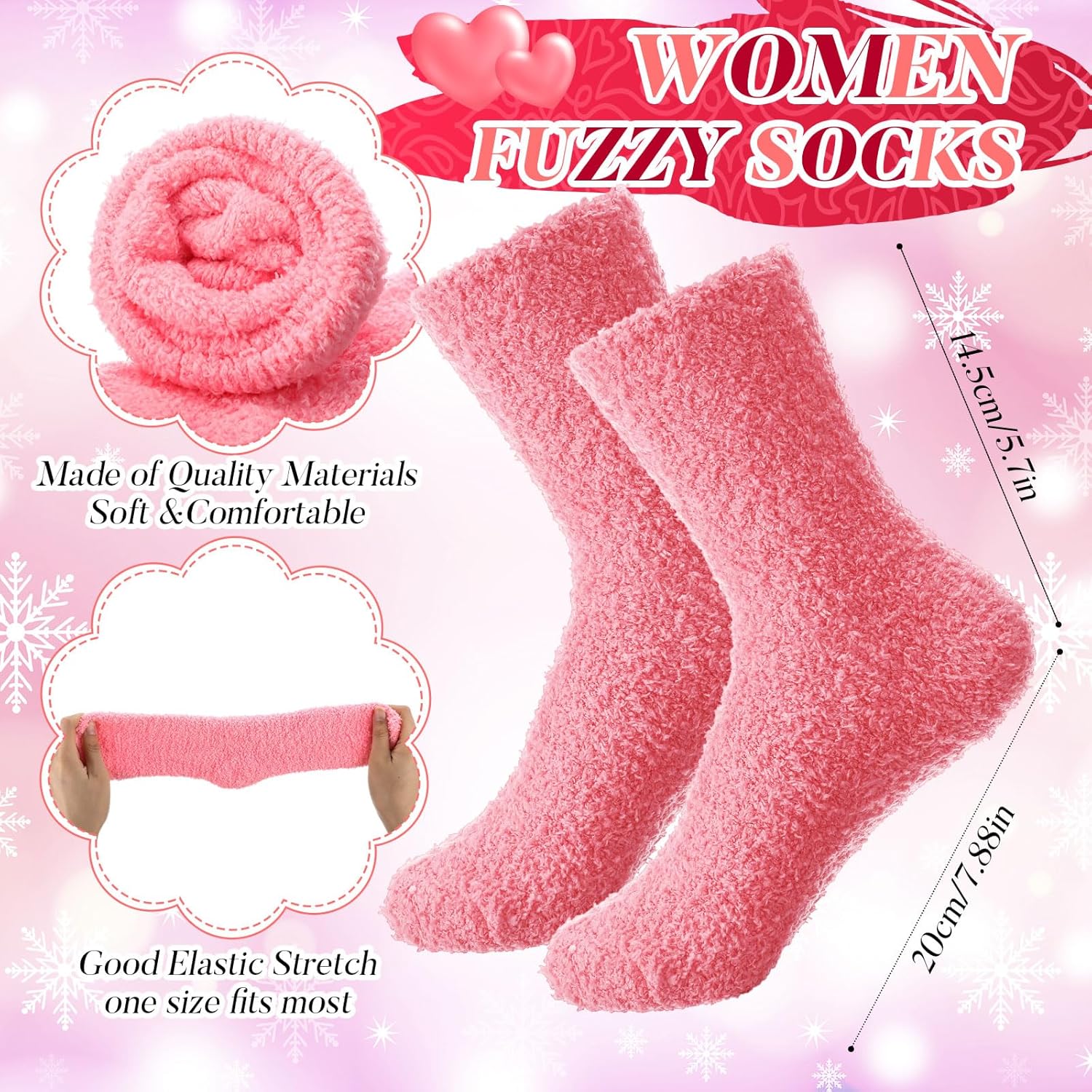 Handepo 60 Pairs Women Fuzzy Socks Bulk Winter Warm Soft Fluffy Crew Sleeping Slipper Socks for Mother's Day Birthday Gifts