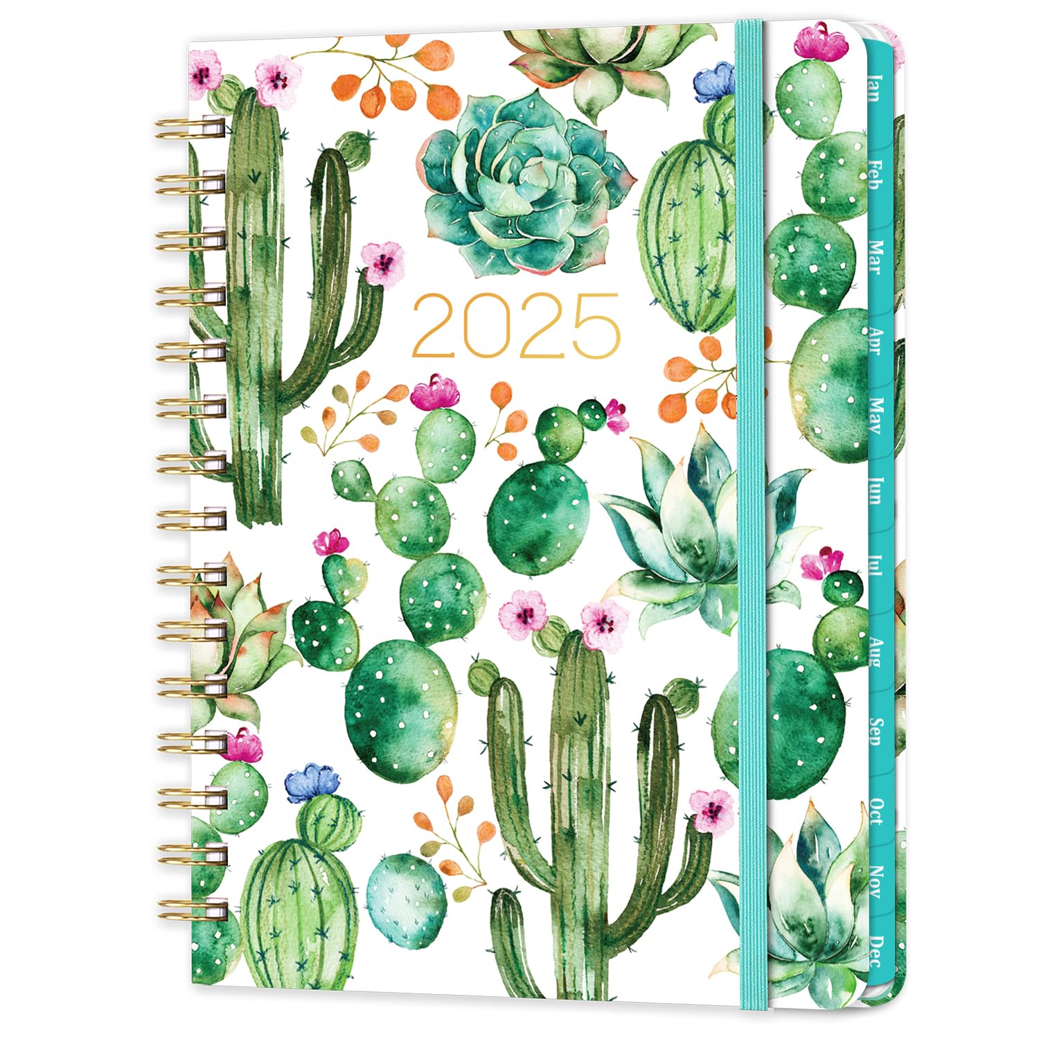 Photo 1 of 2025 Planner - Planner 2025, Weekly and Monthly Planner, Jan 2025 - Dec 2025, 8.5" x 6.4", Planner with Hardcover, Twin - Wire Binding, Monthly Tabs, Elastic Closure, Daily Organizer