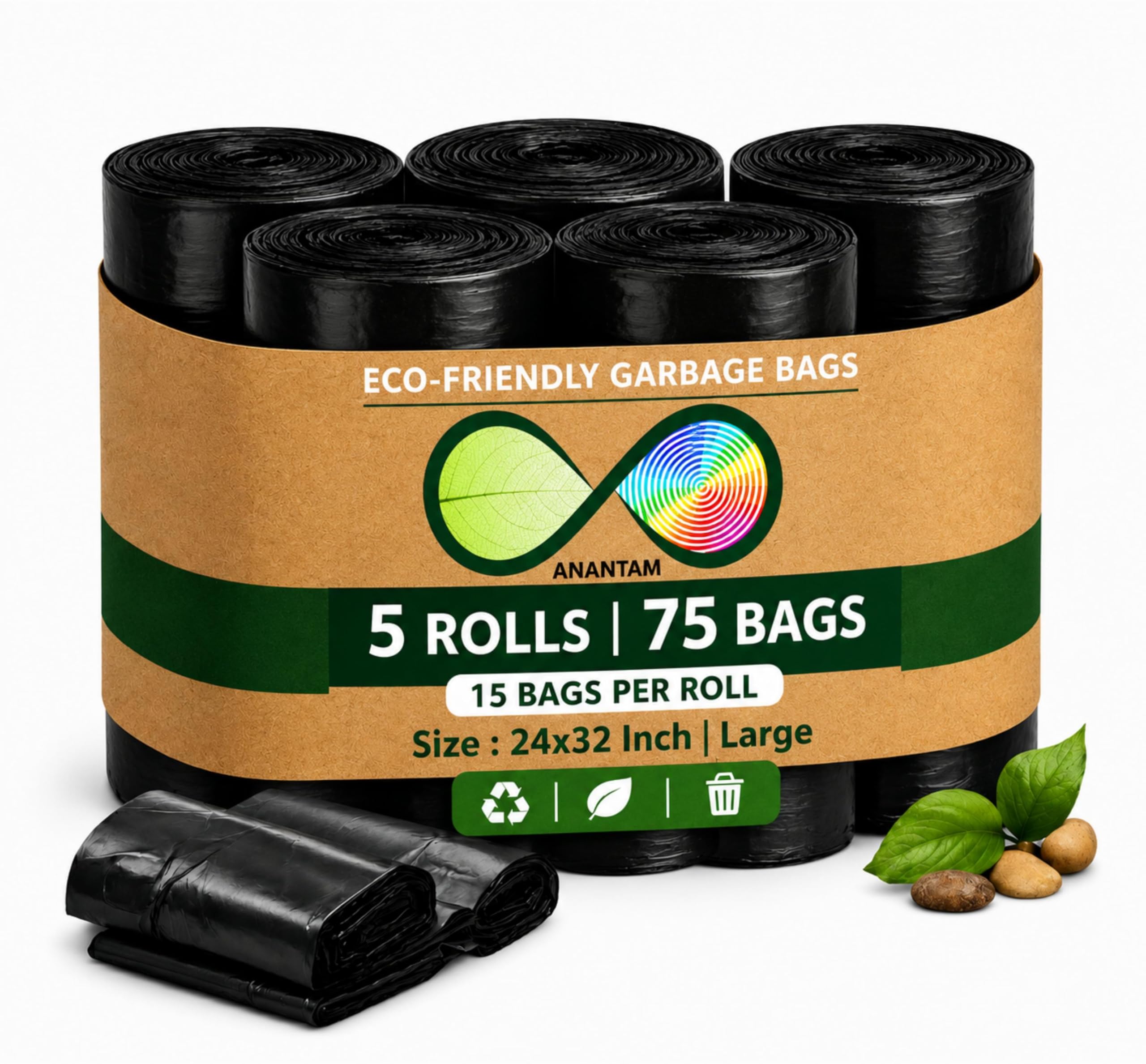 Large Black Garbage Bags - 30 Pack -10