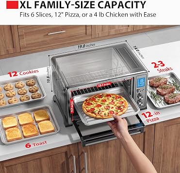 TOSHIBA 10-in-1 Convection Toaster Oven, 6-Slice Countertop Oven, 1500W