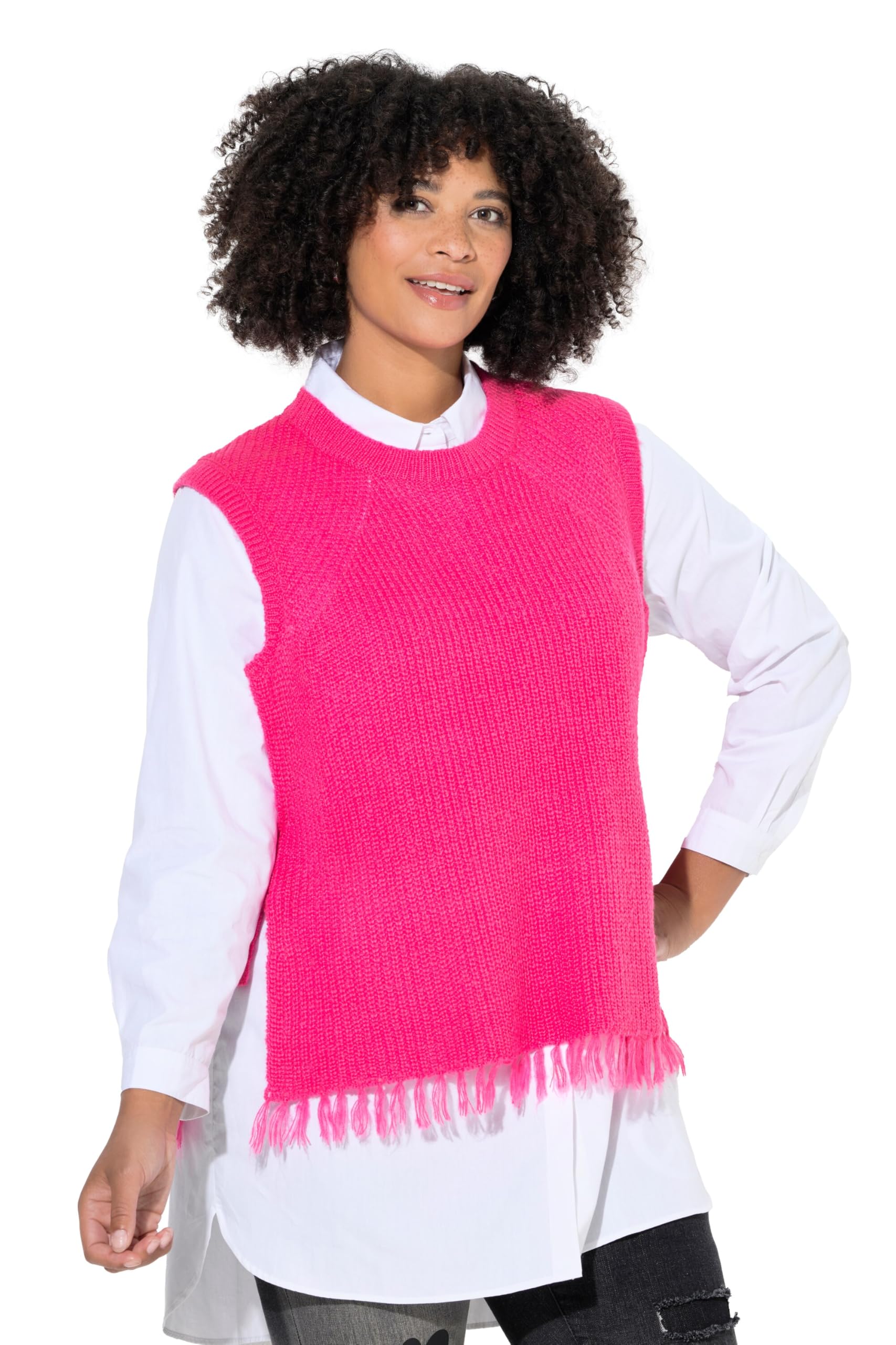 Angel of Style Damen große Größen Übergrößen Plus Size Pullunder, Bequeme Passform, seitlich mit Bindeband 845489