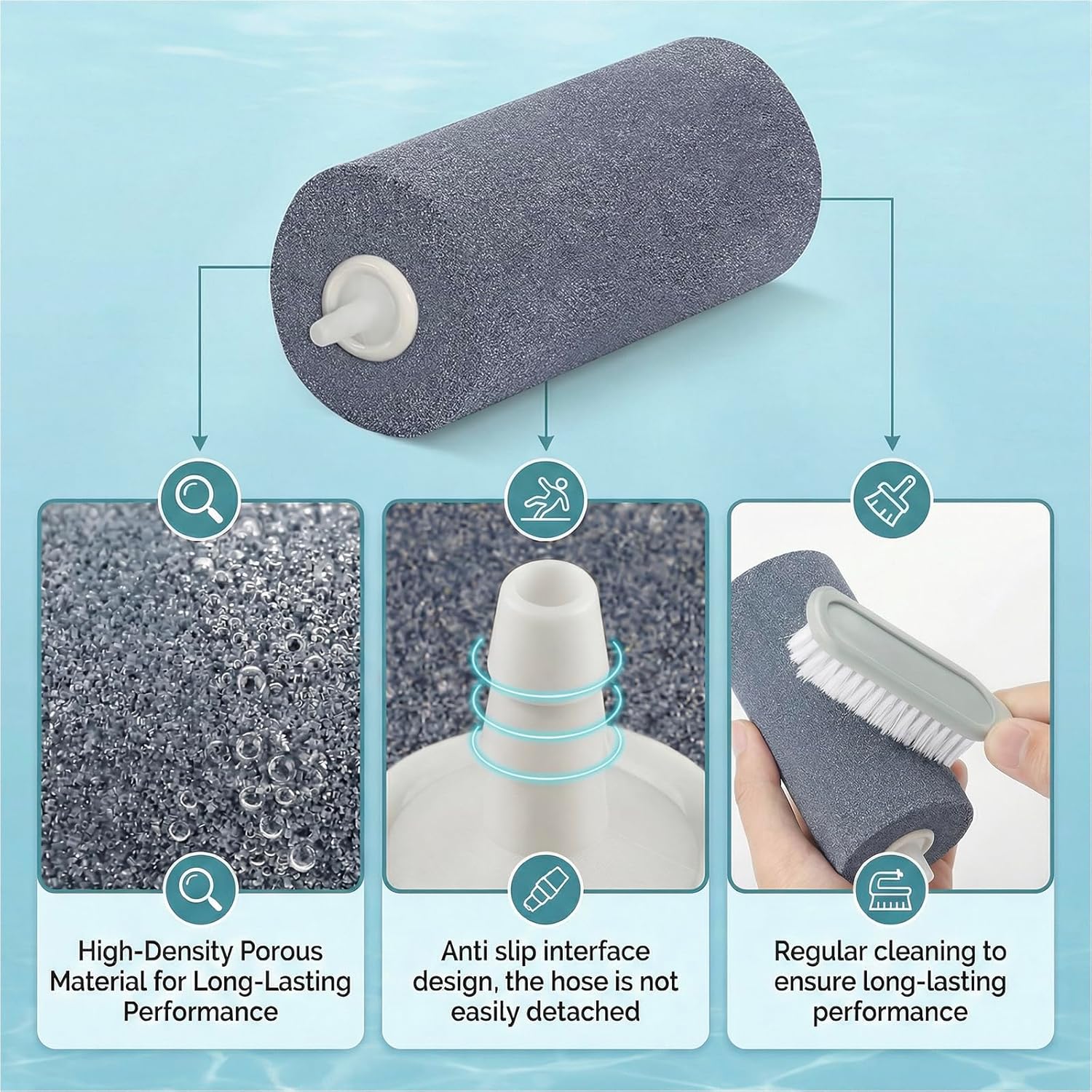 10 Pieces 4 Inches Large Air Stone Bar Bubble Diffuser Set, Cylinder Aerator Bubble Diffuse for Large Fish Tank, Aquarium, Ponds