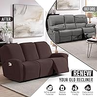 Vista 4 de TAOCOCO Fundas para sofá reclinable, 8 piezas, fundas elásticas para sofá grande de 3 asientos, fundas reclinables, protector de muebles