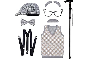 Kids Halloween Costume: 100 Days of School Grandpa Vest and Hat