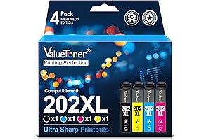 Remanufactured Ink Cartridges Replacement for Epson 202XL Ink Cartridges (1 Black, 1...