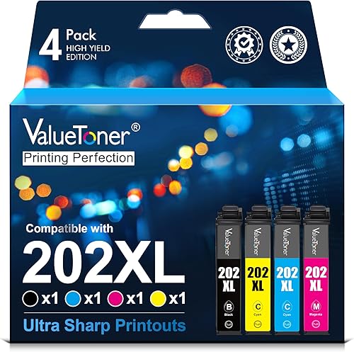 Valuetoner Cartuchos de tinta remanufacturados 202 202XL de repuesto para cartuchos de tinta Epson 202XL multipack para impresora Expression Home