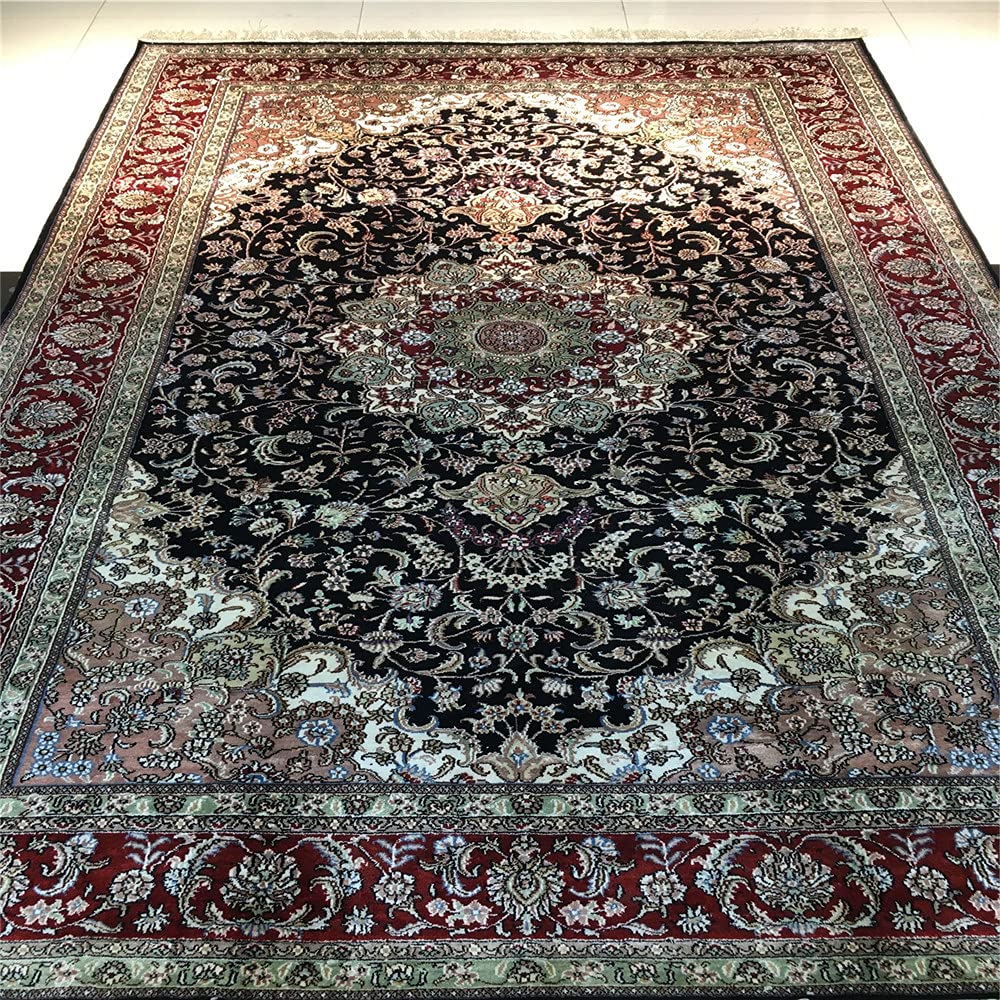 5ft by 8ft Pure Handmade Silk Carpet Oriental Design Art Rug for Bed-Room