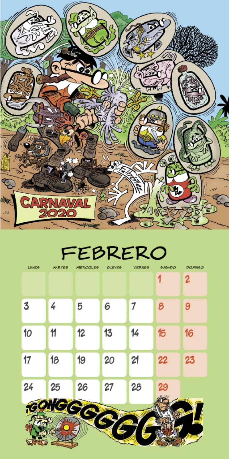 Calendario de pared Mortadelo y Filemón 2020 (Bruguera Tendencias)
